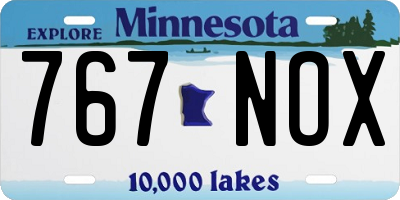 MN license plate 767NOX