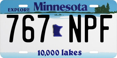 MN license plate 767NPF