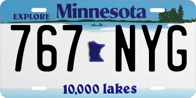 MN license plate 767NYG