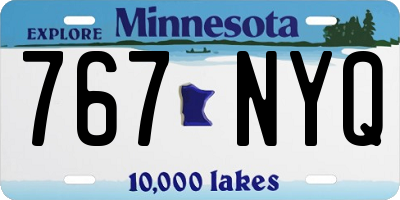 MN license plate 767NYQ