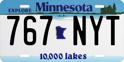 MN license plate 767NYT