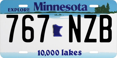 MN license plate 767NZB