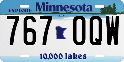 MN license plate 767OQW