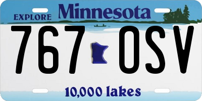 MN license plate 767OSV