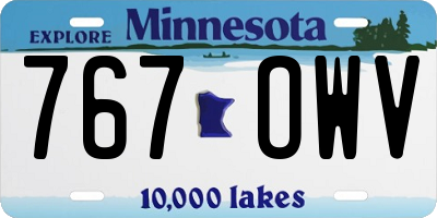 MN license plate 767OWV