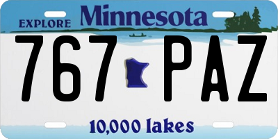 MN license plate 767PAZ