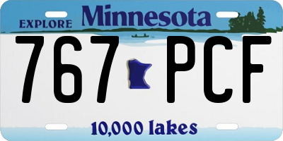 MN license plate 767PCF