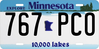 MN license plate 767PCO
