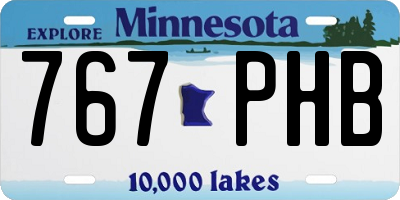 MN license plate 767PHB