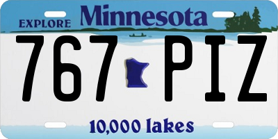MN license plate 767PIZ