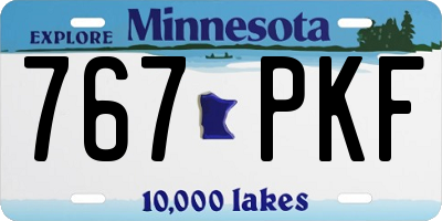 MN license plate 767PKF