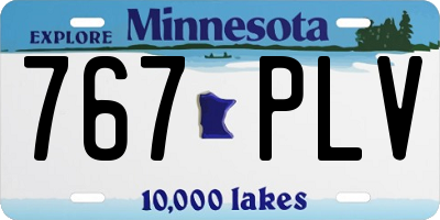 MN license plate 767PLV
