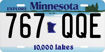 MN license plate 767QQE