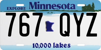 MN license plate 767QYZ