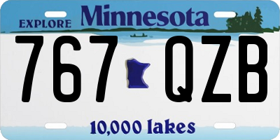 MN license plate 767QZB