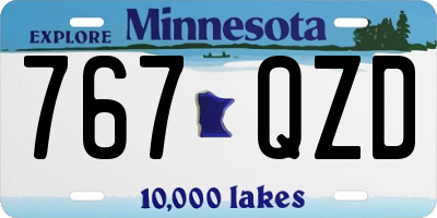 MN license plate 767QZD