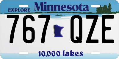 MN license plate 767QZE