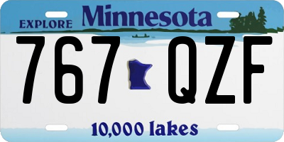 MN license plate 767QZF