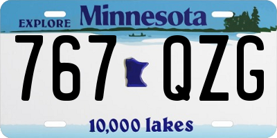 MN license plate 767QZG