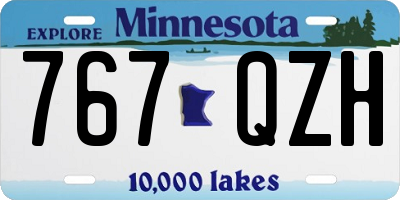 MN license plate 767QZH