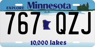 MN license plate 767QZJ