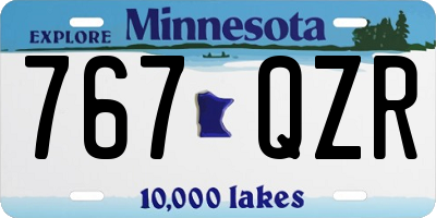 MN license plate 767QZR