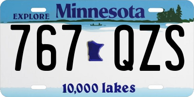 MN license plate 767QZS