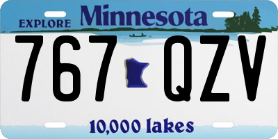 MN license plate 767QZV