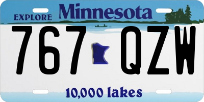 MN license plate 767QZW