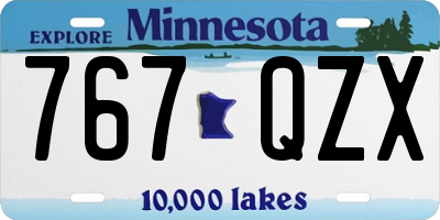 MN license plate 767QZX
