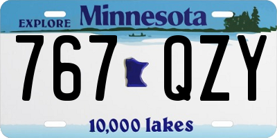 MN license plate 767QZY