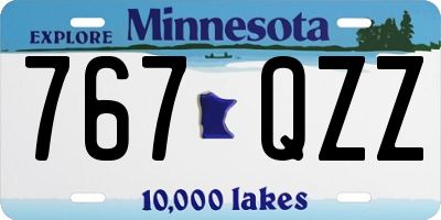 MN license plate 767QZZ