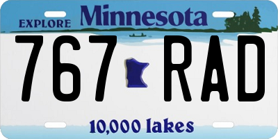 MN license plate 767RAD