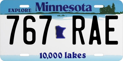 MN license plate 767RAE