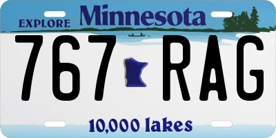 MN license plate 767RAG