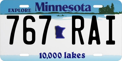 MN license plate 767RAI