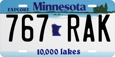 MN license plate 767RAK