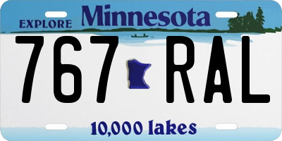 MN license plate 767RAL
