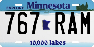 MN license plate 767RAM