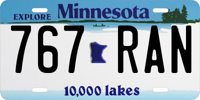 MN license plate 767RAN