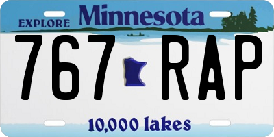 MN license plate 767RAP