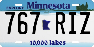 MN license plate 767RIZ