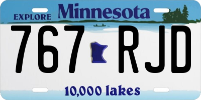 MN license plate 767RJD