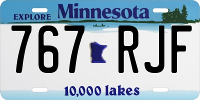 MN license plate 767RJF