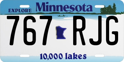 MN license plate 767RJG