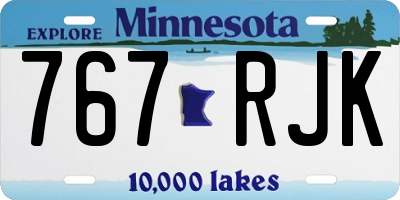 MN license plate 767RJK