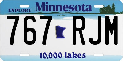 MN license plate 767RJM