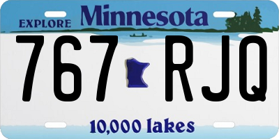 MN license plate 767RJQ