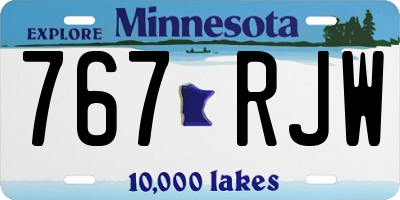 MN license plate 767RJW