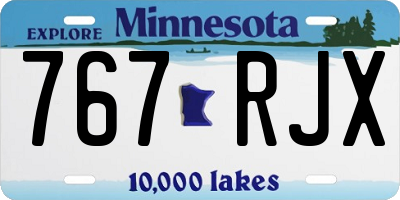 MN license plate 767RJX